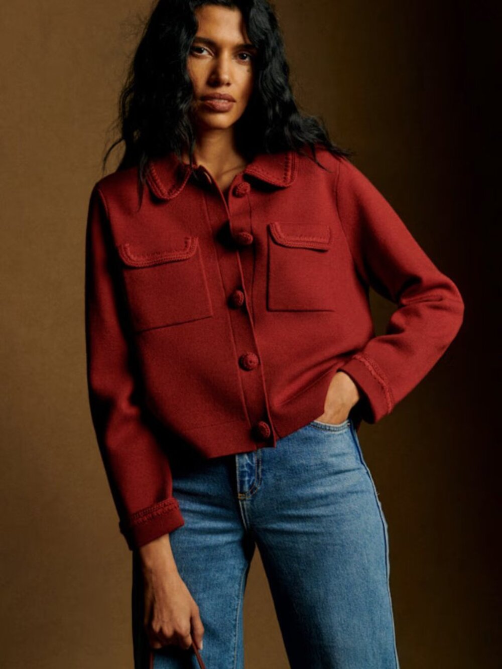 Sezane Betty Cardigan - Terracotta Crochet - XS - Picture 3 of 16